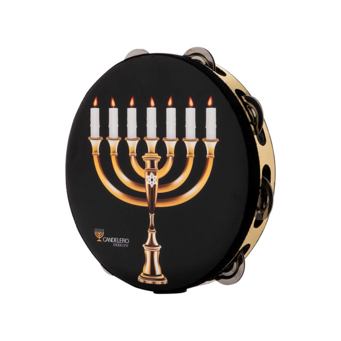 PANDERO KAIROS LINEA CLASICA DELUXE CANDELERO GOLD METALIZADO BLACK 8.5 1F